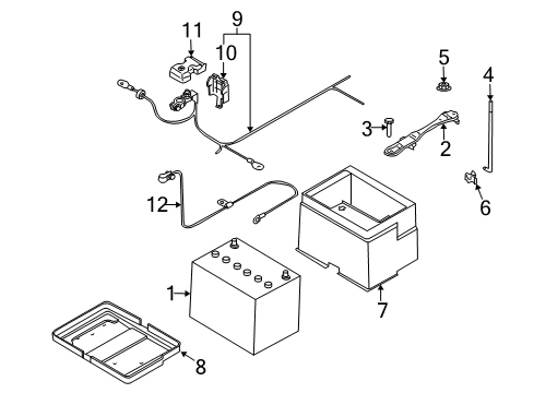 2003 Infiniti M45 Battery Cable Assy-Battery Earth Diagram for 24080-CR900