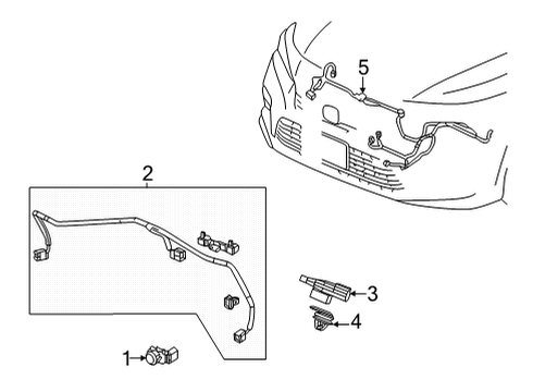 2022 Honda Civic Electrical Components - Front Bumper *39680-TZA-J11ZZ Diagram for 39680-TZA-N01ZA
