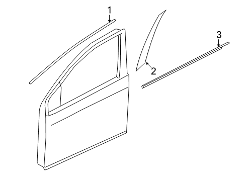 2014 Nissan Sentra Exterior Trim - Front Door Tape-Front Door Sash Rear, LH Diagram for 80819-3SG1A