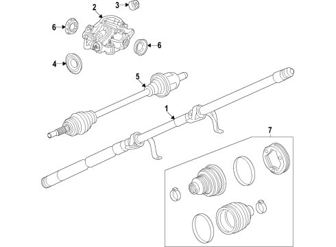 2021 Buick Envision Rear Axle, Axle Shafts & Joints, Differential, Drive Axles, Propeller Shaft Drive Shaft Diagram for 84968001