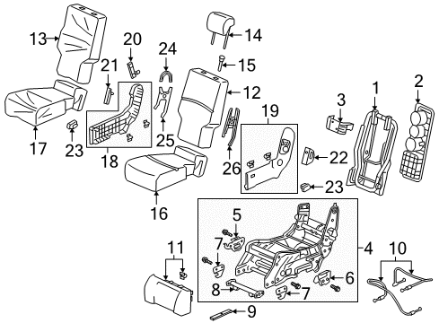 2019 Honda Odyssey Second Row Seats Holder, Center Seat Cup (Wisteria Light Gray) Diagram for 81999-TK8-A21ZE
