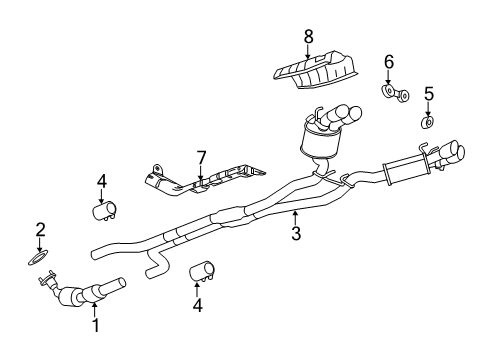 2015 Chevrolet Camaro Exhaust Components Muffler & Pipe Diagram for 23259291