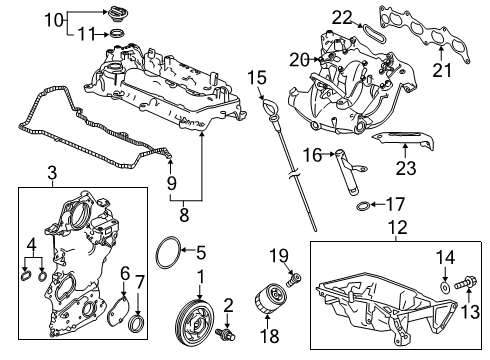 2018 Honda Accord Intake Manifold Cover, Chain Case Diagram for 15112-5K0-A00