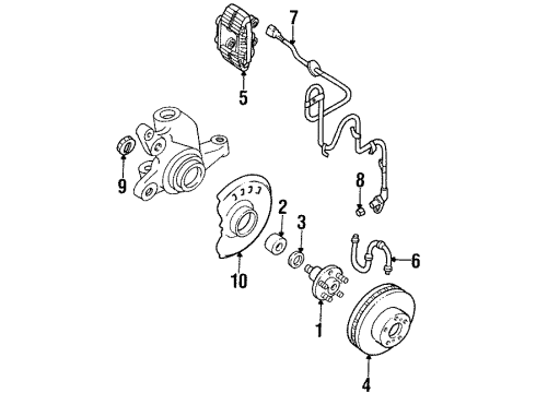 1991 Nissan 300ZX Anti-Lock Brakes Anti Skid Actuator Assembly Diagram for 47600-30P01