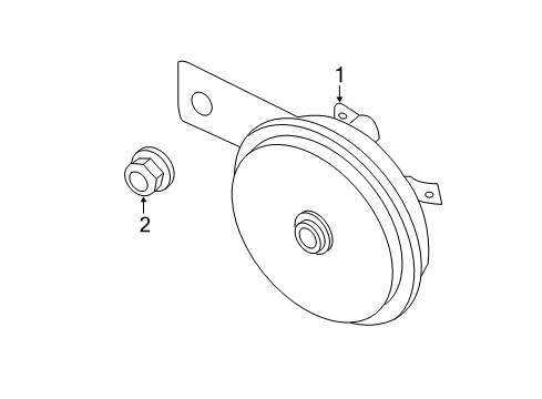 2015 Chevrolet City Express Horn Horn Nut Diagram for 19316153