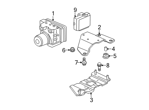 2006 Acura MDX ABS Components Nut, Flange (6MM) Diagram for 90301-S3V-A11