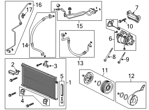 2010 Acura TSX Switches & Sensors Condenser Assembly Diagram for 80100-TL2-A01