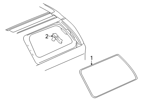 2003 Chevrolet Trailblazer EXT Quarter Panel - Glass & Hardware Actuator Diagram for 15297365