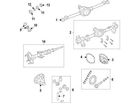 2021 Jeep Gladiator Rear Axle, Differential, Drive Axles, Propeller Shaft Differential Diagram for 68472641AA