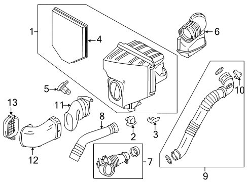2015 BMW X4 Air Intake Charge-Air Duct Diagram for 13717605044