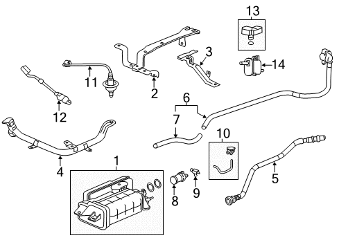 2014 Honda CR-V Emission Components Tube Assy, Press S Diagram for 17382-T0A-A00
