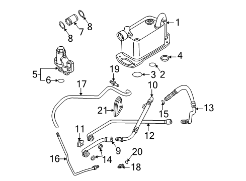 2002 BMW Z8 Engine Oil Cooler O-Ring Diagram for 11727514859