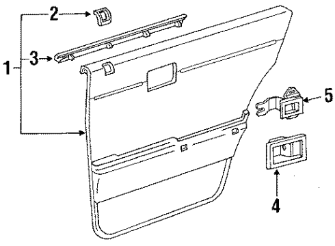 1986 Toyota Cressida Interior Trim Weatherstrip Diagram for 68190-22061