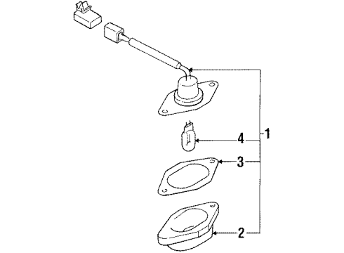 1990 Nissan Axxess License Lamps Lamp Assembly-Licence Diagram for 26510-30R00