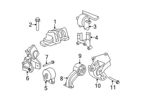 2009 Chrysler Sebring Engine & Trans Mounting Bracket-Engine Mount Diagram for 5085075AD