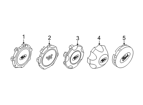 2012 Ford F-150 Wheels, Covers & Trim Wheel Cap Diagram for 9L3Z-1130-C