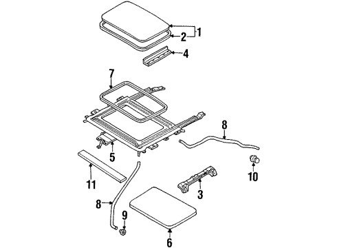 1999 Ford Escort Sunroof Housing Assembly Diagram for F8CZ-63502C22-AA