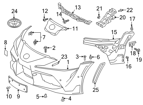 2020 Toyota GR Supra Front Bumper License Bracket Diagram for 52114-WAA02