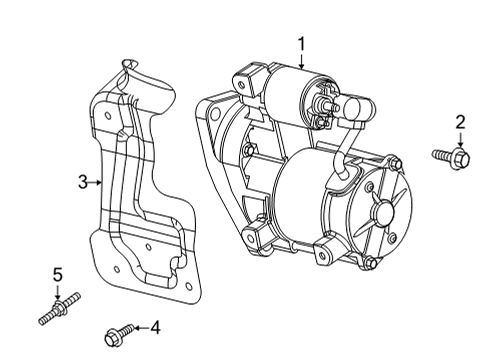 2022 GMC Sierra 2500 HD Starter Heat Shield Stud Diagram for 11610127