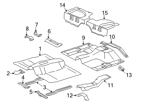 1997 Toyota Tacoma Cab - Floor Front Floor Pan Diagram for 58111-35060