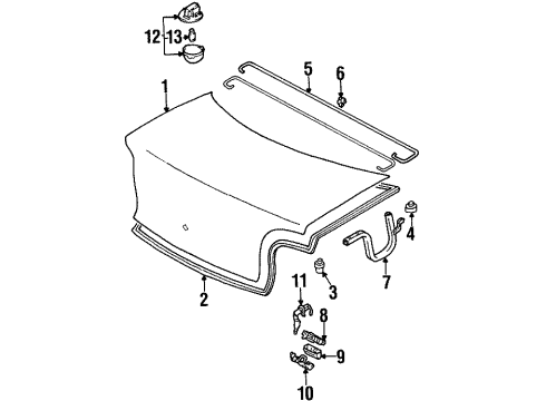 1997 Geo Metro Lift Gate Balancer Kit, Back Door, LH (On Esn) Diagram for 91173723