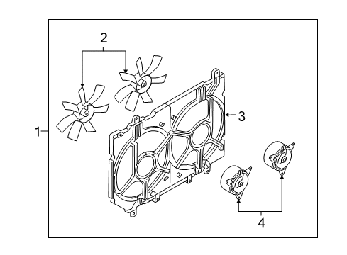 2005 Infiniti Q45 Cooling System, Radiator, Water Pump, Cooling Fan Motor & Fan Assy-With Shroud Diagram for 21481-AR71A