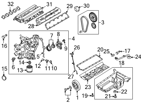 2006 Dodge Ram 1500 Engine Parts, Mounts, Cylinder Head & Valves, Camshaft & Timing, Oil Pan, Oil Pump, Balance Shafts, Crankshaft & Bearings, Pistons, Rings & Bearings Bolt Diagram for 6034475