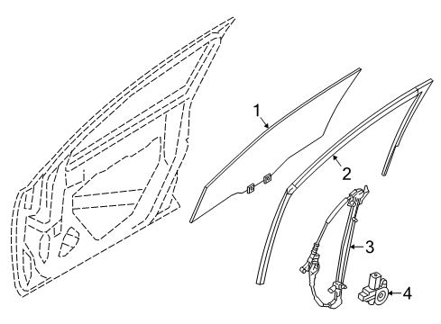 2016 Scion iA Front Door Door Glass Diagram for 68102-WB001