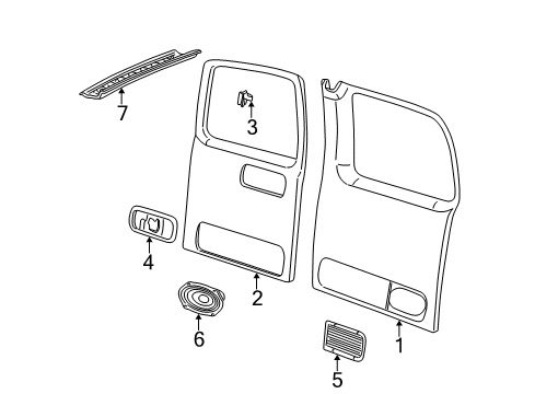 1999 Chevrolet P30 Interior Trim - Back Door Molding Asm-Back Body Opening Garnish *Tm1030 Diagram for 15743523
