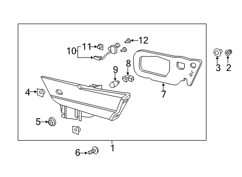 2021 Acura ILX Bulbs Light Assembly L Lid Diagram for 34155-T3R-A81