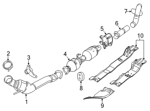 2010 Dodge Ram 2500 Exhaust Components Converter-Exhaust Diagram for 68265740AA