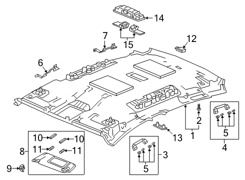 2020 Honda Clarity Interior Trim - Roof Holder *NH882L* Diagram for 88217-T6G-003ZA