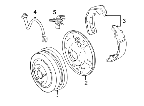 2009 Dodge Dakota Brake Components Drum-Brake Diagram for 52013438AF