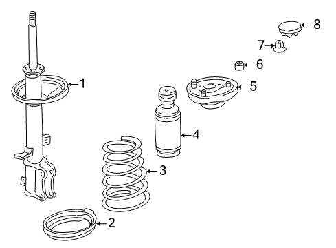 2000 Toyota Corolla Struts & Components - Rear Bumper Diagram for 48341-02010