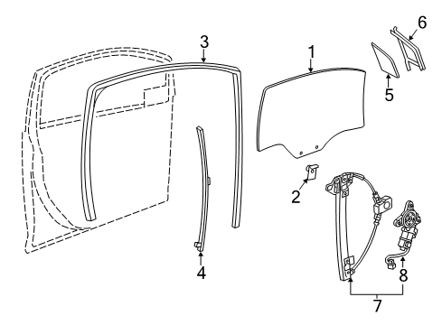 2014 Chevrolet Spark EV Front Door - Glass & Hardware Run Weatherstrip Diagram for 95157066