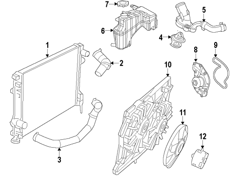 2010 Dodge Challenger Cooling System, Radiator, Water Pump, Cooling Fan Housing-Water Inlet Diagram for 68148113AA