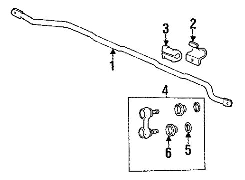 1996 Hyundai Sonata Stabilizer Bar & Components - Front Bracket-Stabilizer Bar Diagram for 54815-34010