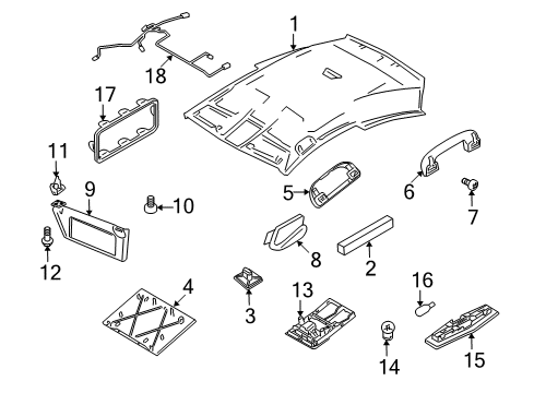 2008 Saturn Astra Interior Trim - Roof Switch, Sun Roof Diagram for 13145337