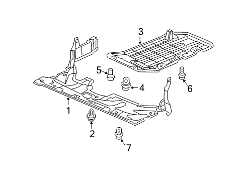 2005 Acura TL Splash Shields Cover, Engine (Lower) Diagram for 74114-SEP-A00