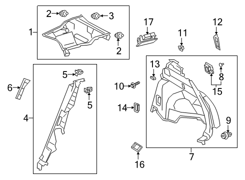 2022 Lexus UX200 Interior Trim - Quarter Panels GARNISH, RR Seat Sid Diagram for 62552-76030-C0