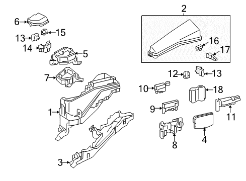 2014 Toyota Avalon Fuse & Relay Junction Block Diagram for 82720-07091