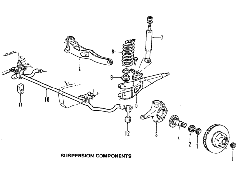 1993 Ford F-150 Front Suspension Components, Stabilizer Bar & Components Spindle Diagram for F3TZ-3105-D