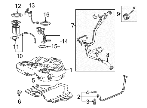 2015 Buick LaCrosse Fuel Supply Filler Pipe Diagram for 22944789
