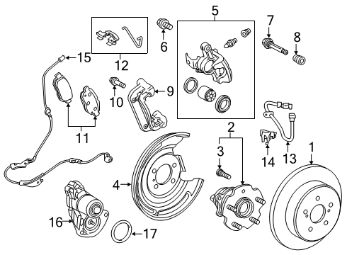 Diagram for 2020 Toyota Corolla Brake Components 