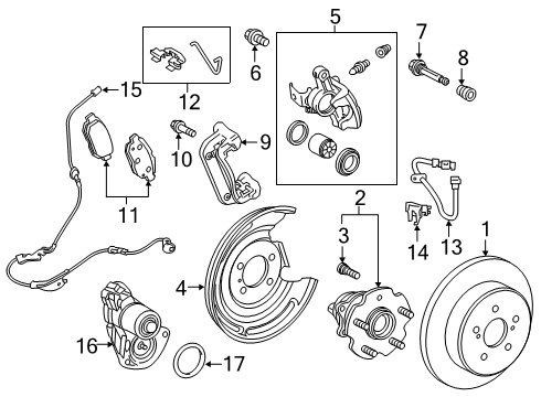 2019 Toyota Corolla Rear Brakes Brake Pads Shim Diagram for 04946-02050