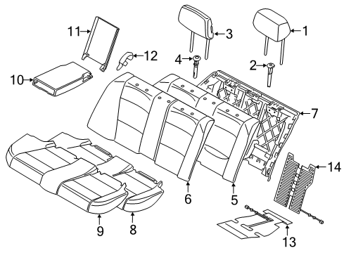 2018 BMW 330i xDrive Rear Seat Components Heating Element Backrest, Right Diagram for 52207277878