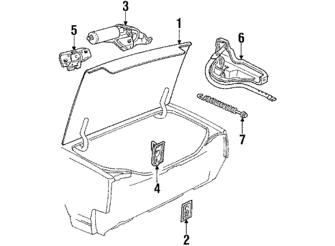 1985 Oldsmobile Calais Trunk Switch Asm-Battery Reserve Diagram for 1261228