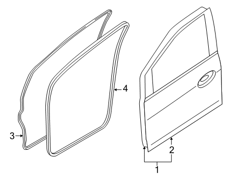 2018 Ford C-Max Front Door Weatherstrip On Body Diagram for AM5Z-5820530-D