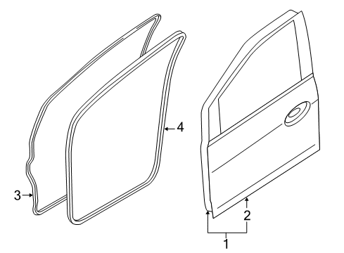 2018 Ford C-Max Front Door Door Weatherstrip Diagram for AM5Z-5820708-B