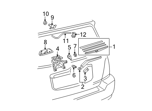 2010 Toyota Highlander Lift Gate - Wiper & Washer Components Wiper Blade Insert Diagram for 85214-0E120